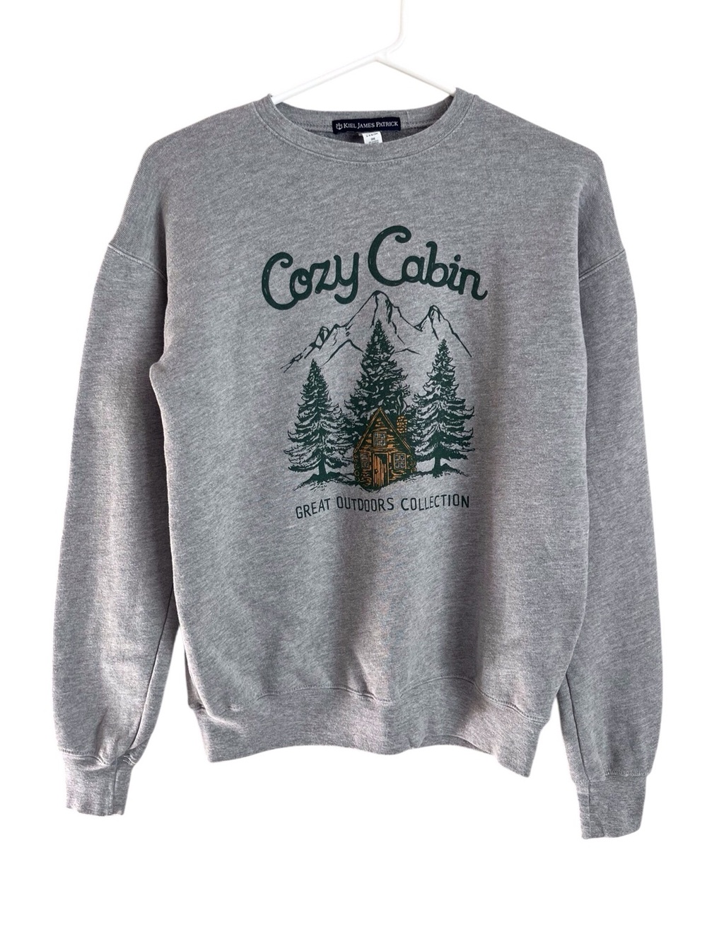 Kiel James Patrick Unisex Cozy Cabin Sweatshirt Crewneck Grey Gorpcore Preppy XS